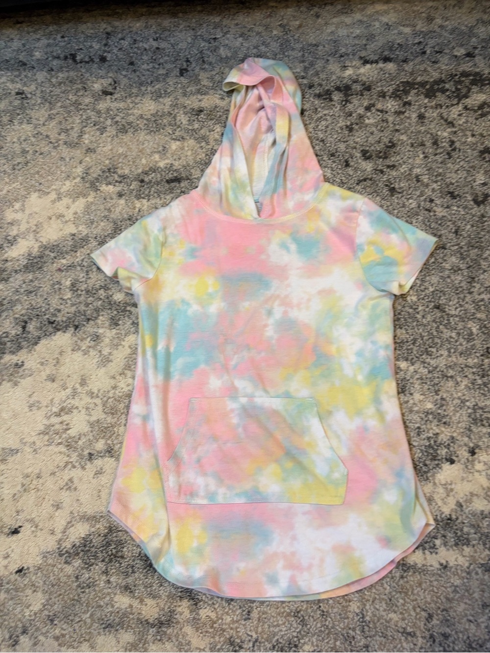 Pastel Tie-Dye Short Sleeve Hoodie